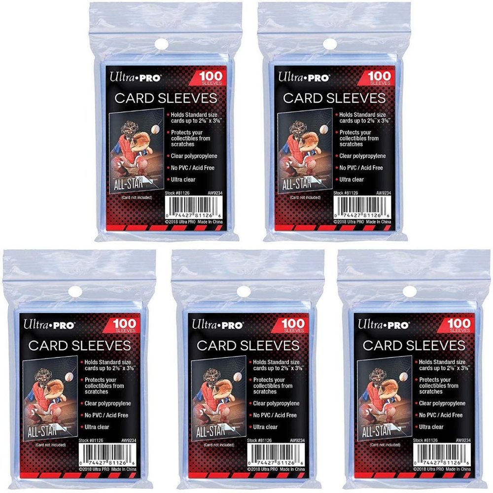 5 Packs of 100 Ultra Pro 81126 Penny Card Sleeves